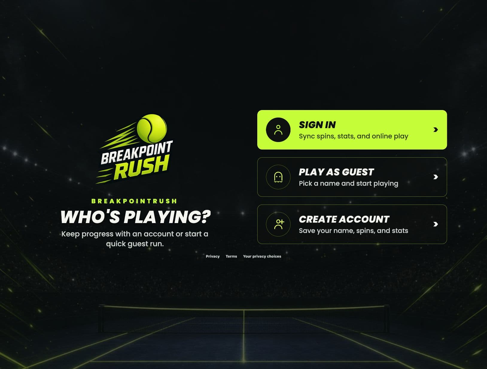 Breakpoint Rush screen
